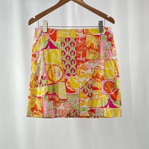 Lilly Pulitzer Cotton Blend Sun Fruit Print Skirt in Happiest Hour Patch Size 6 - Picture 1 of 5